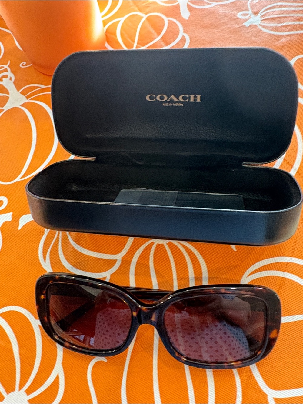 Coach Women's Tortoise Frame Sunglasses with Brown Lenses